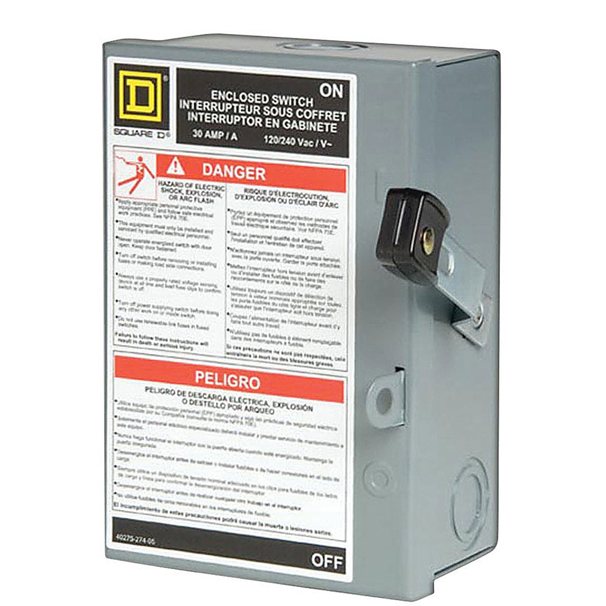 Square D - L211N - 30 Amps Fusible 2-Pole Fuse Safety Switch
