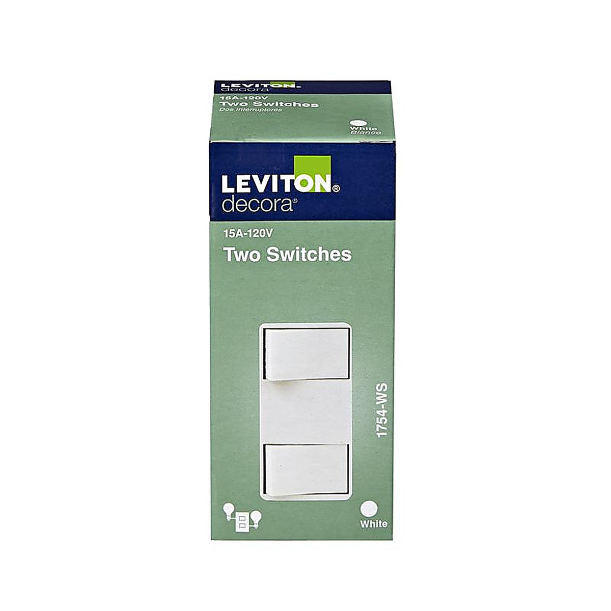 Leviton 01754-0WS 15 amps Rocker Switch White 1/Pack