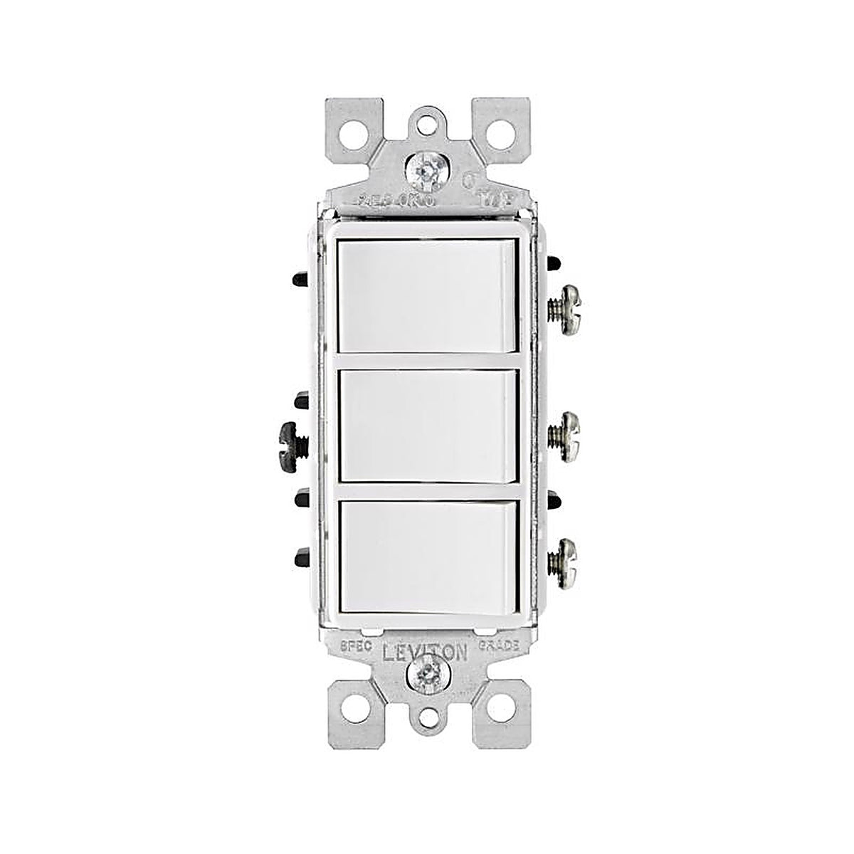 Leviton 01755-0WS 15 amps Single Pole Rocker Triple Combination Switch White 1/Pack