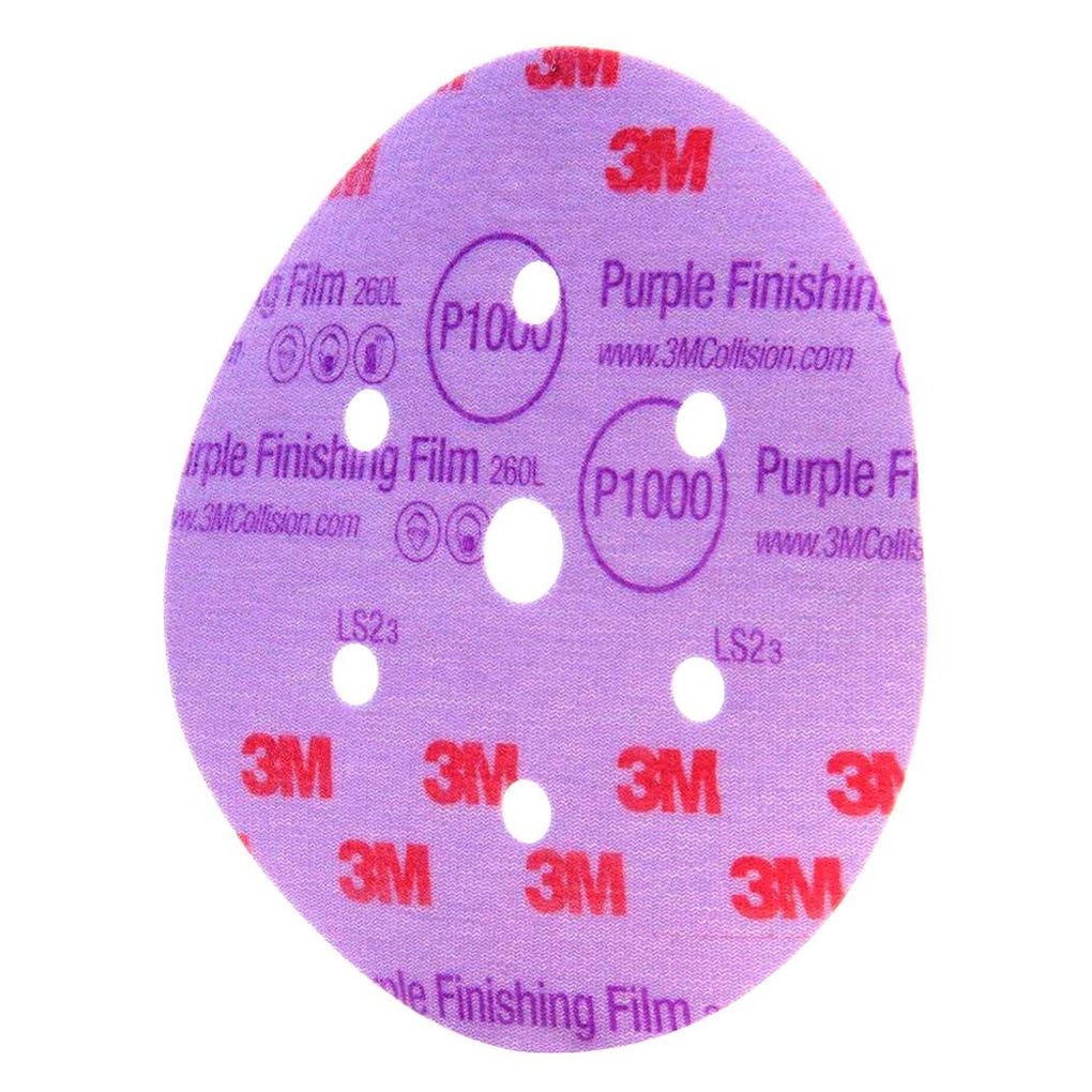 3M 30769 Purple Finishing Film Hookit Disc Dust-Free, 6 inch, P1000 grit, 50/Box