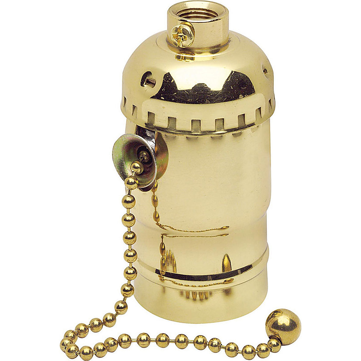 Leviton 19980-0PG Aluminum Incandescent Medium Base Pull Chain Socket 1/Pack
