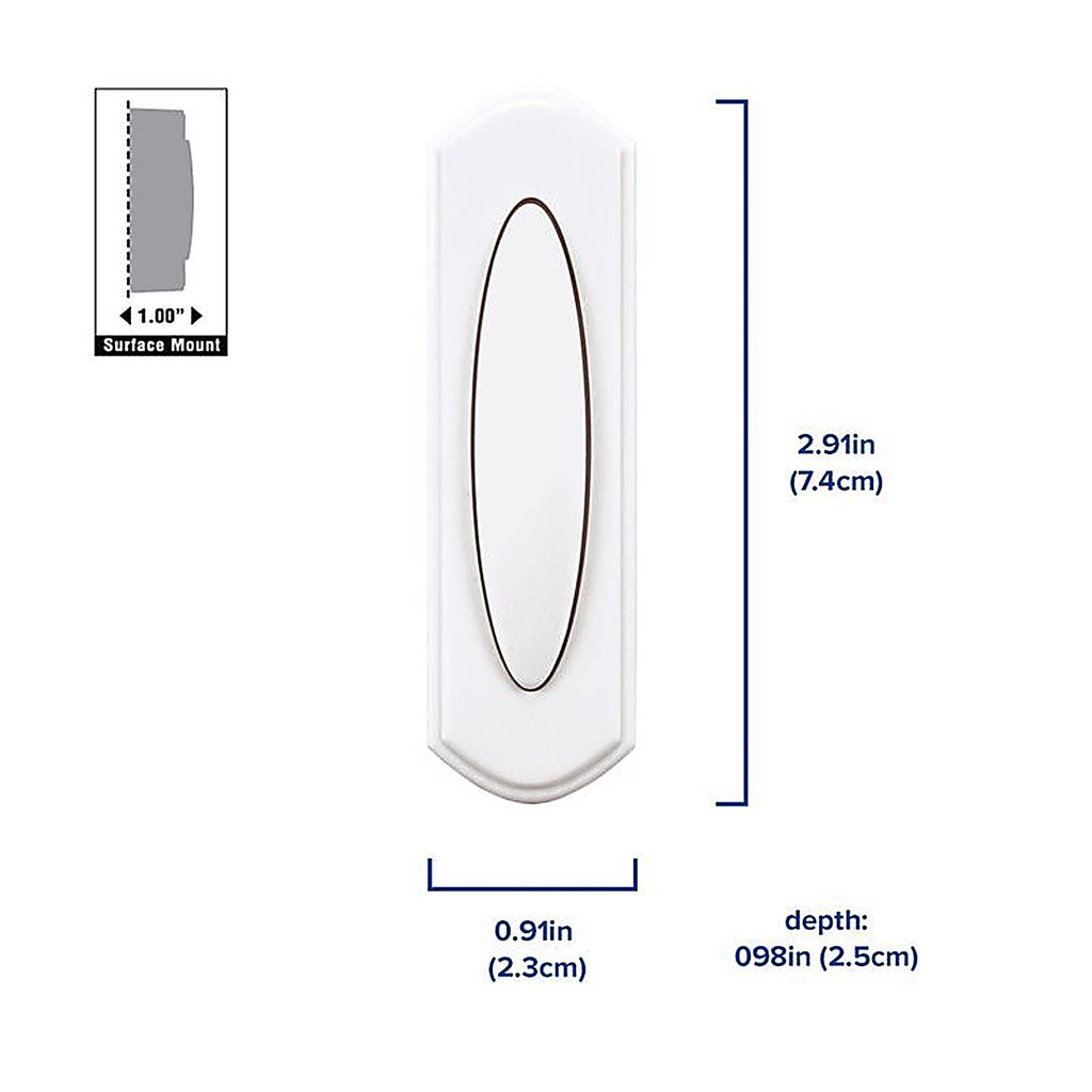 Heath Zenith SL-7797-02 Plastic Wireless Pushbutton Doorbell