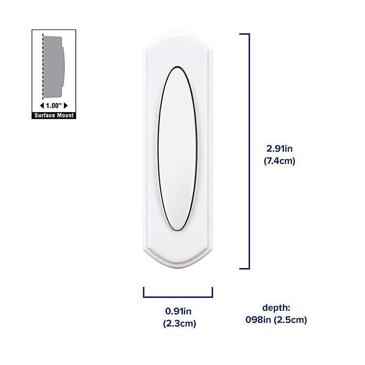 Heath Zenith SL-7797-02 Plastic Wireless Pushbutton Doorbell