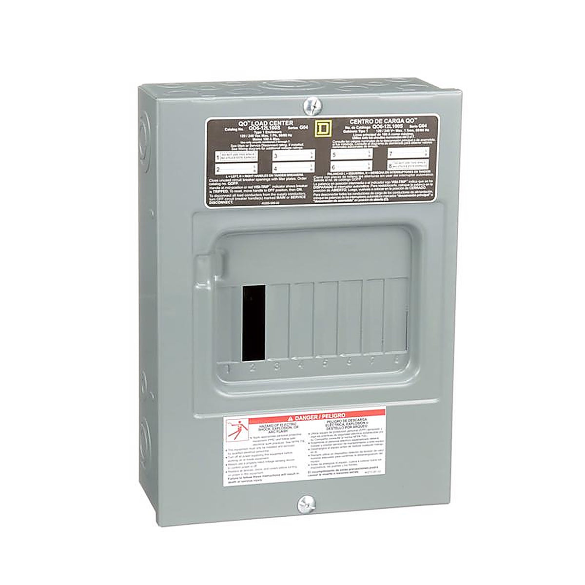 Square D - QO612L100SCP - Qo 100 Amps 120/240 V 6 Space 12 Circuits Combination Mount Main Lug Load Center