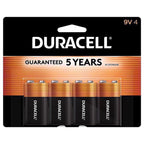 Duracell MN16B4DW Coppertop 9-Volt Alkaline Batteries 4 pk Carded
