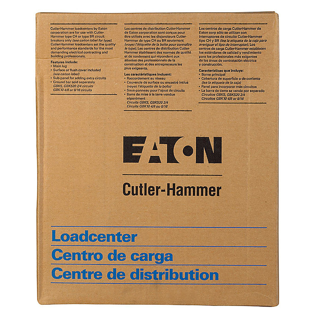 Eaton - CH4L125RP - 125 Amps 120/240 V 4 Space 4 Circuits Surface Mount Main Lug Load Center