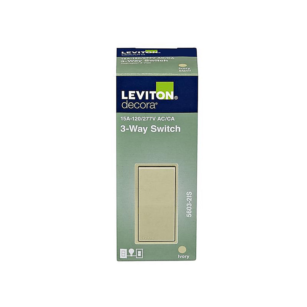 Leviton 05603-2IS 15 amps Three Pole Rocker AC Quiet Switch Ivory 1/Pack