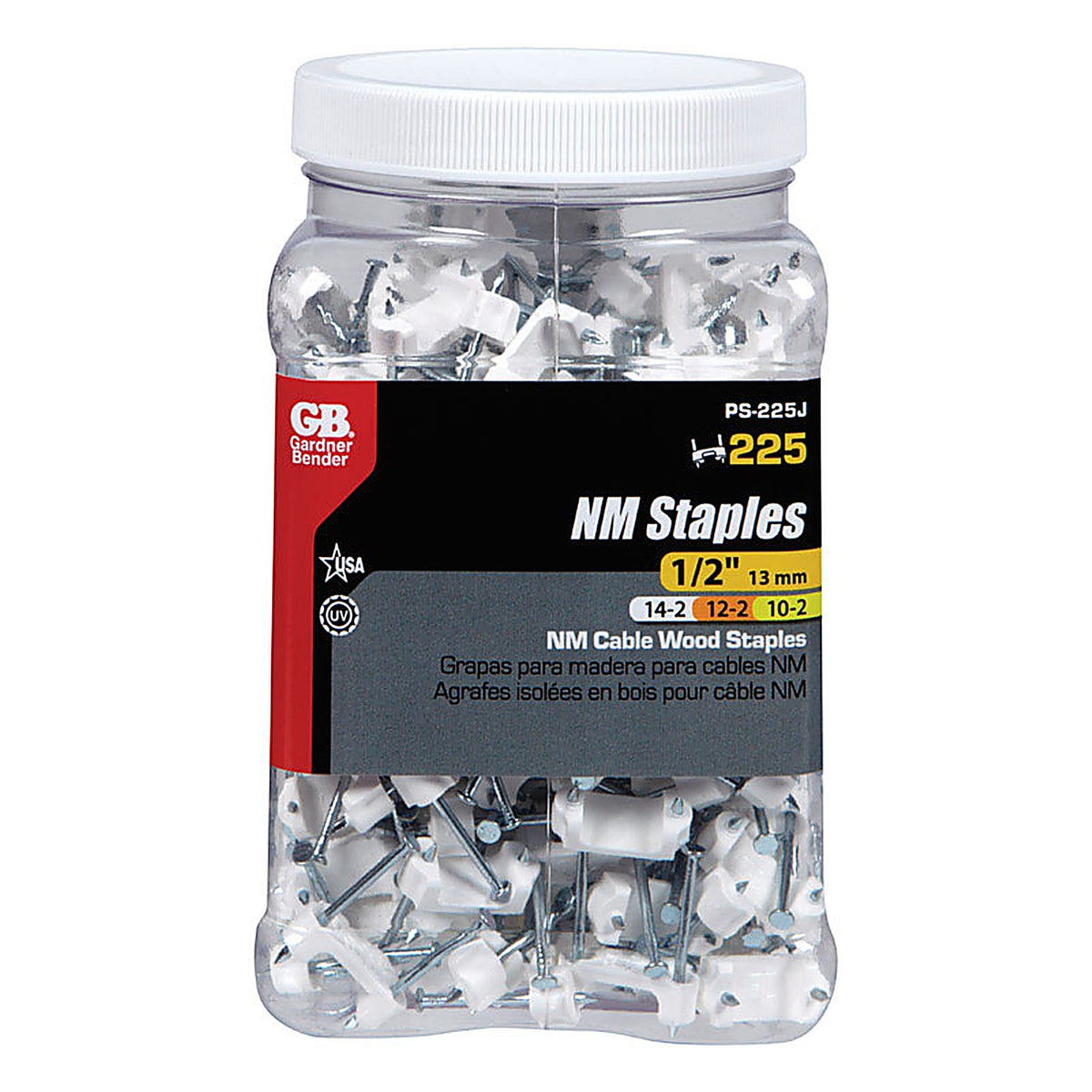 Gardner Bender PS-225J 1/2 in. W Plastic Insulated Cable Staple 225/Pack