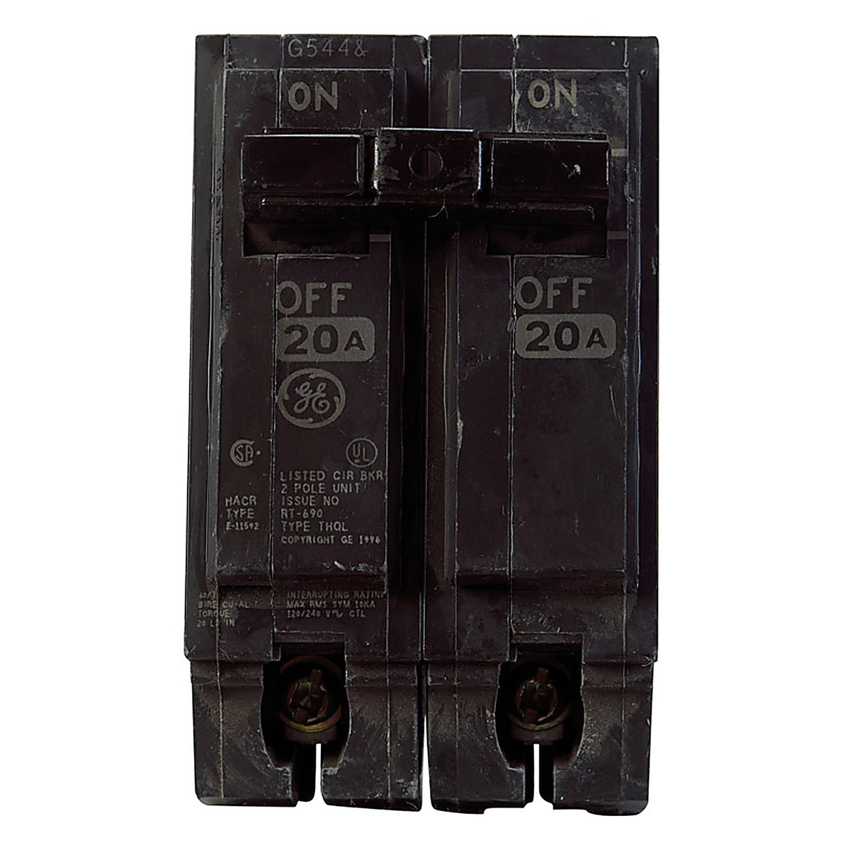 GE THQL2120 Q-Line 20 amps Standard 2-Pole Circuit Breaker