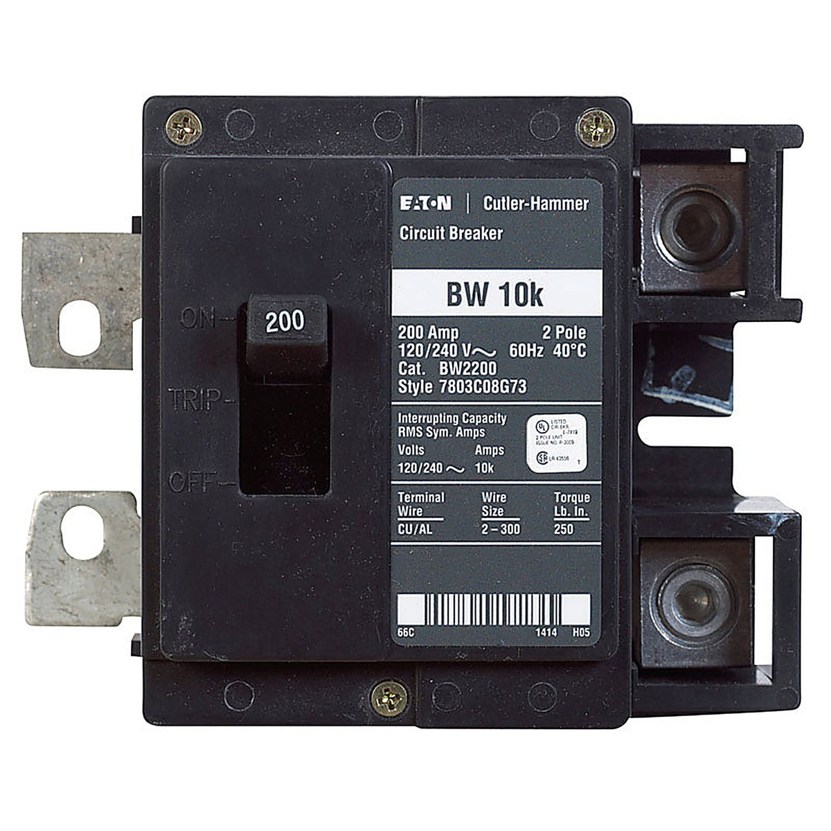 Eaton - BW2200 - 200 Amps Plug in 2-Pole Circuit Breaker