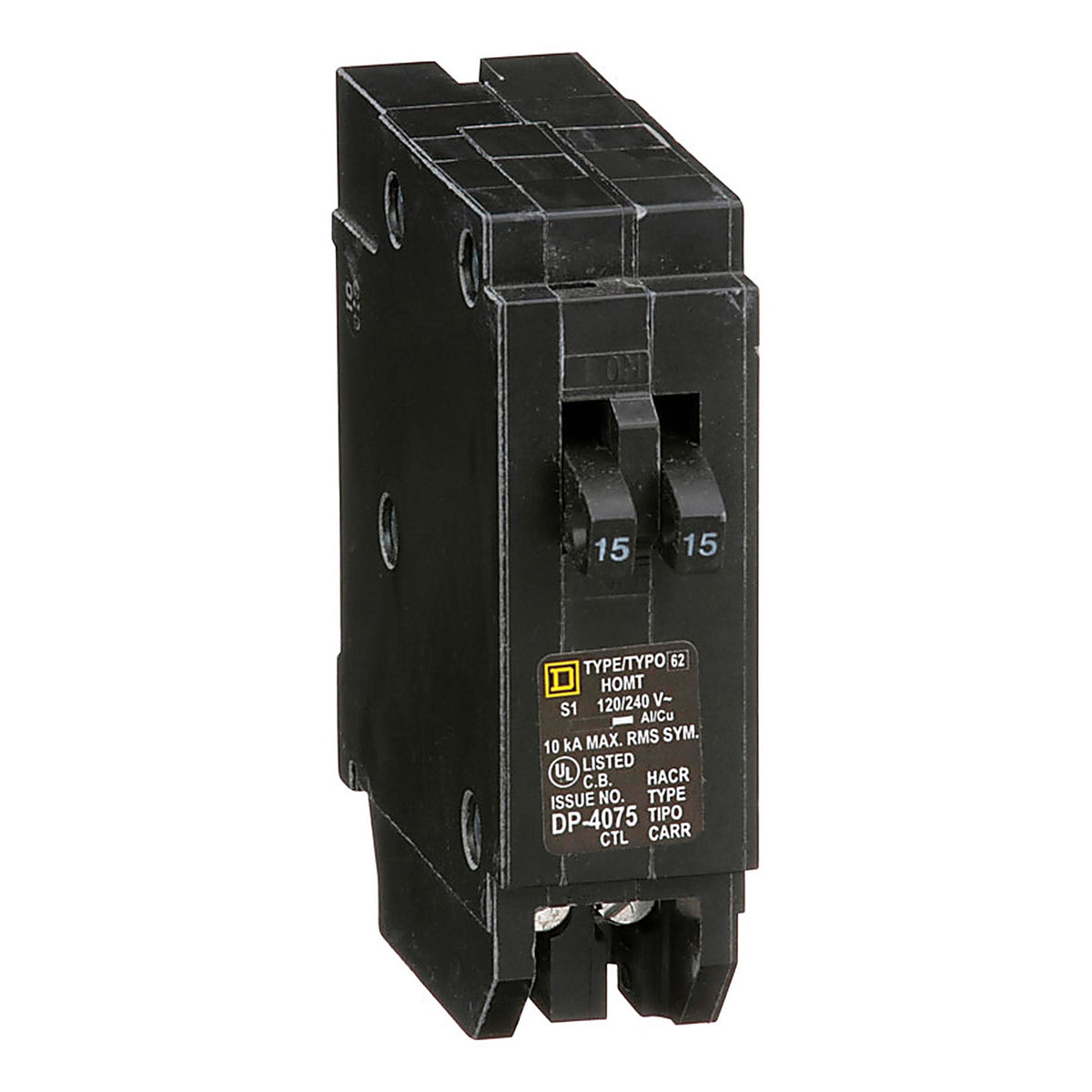 Square D HOMT1515CP HomeLine 15/15 amps Tandem Single Pole Circuit Breaker