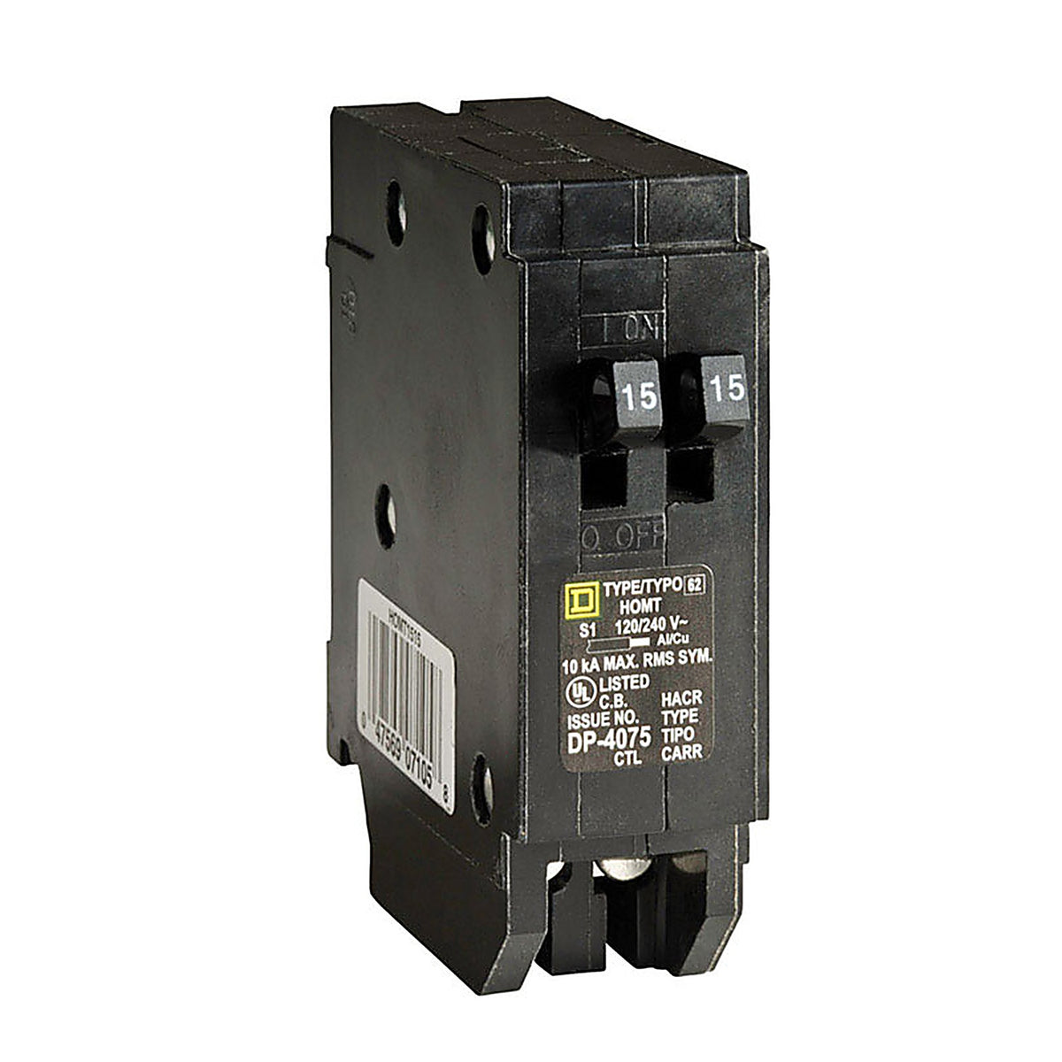 Square D HOMT1515CP HomeLine 15/15 amps Tandem Single Pole Circuit Breaker