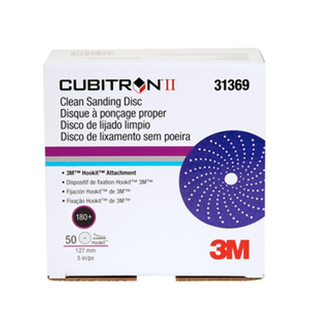 3M 31369 Cubitron II Hookit Clean Sanding Abrasive Disc, 5 in, 180+ 60455101398