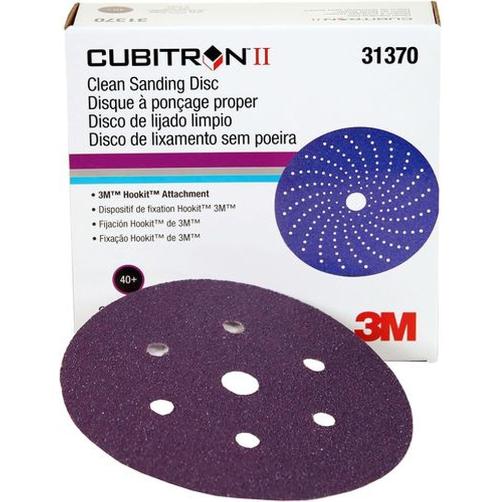 3M 31370 Cubitron II Hookit Clean Sanding Abrasive Disc 737U, 31370, 6 in, 40+, 25 discs per box 60455083463