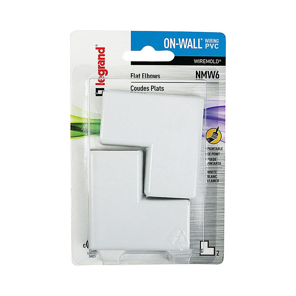 Legrand NMW6 Wiremold On-Wall Flat Elbow 2/Pack