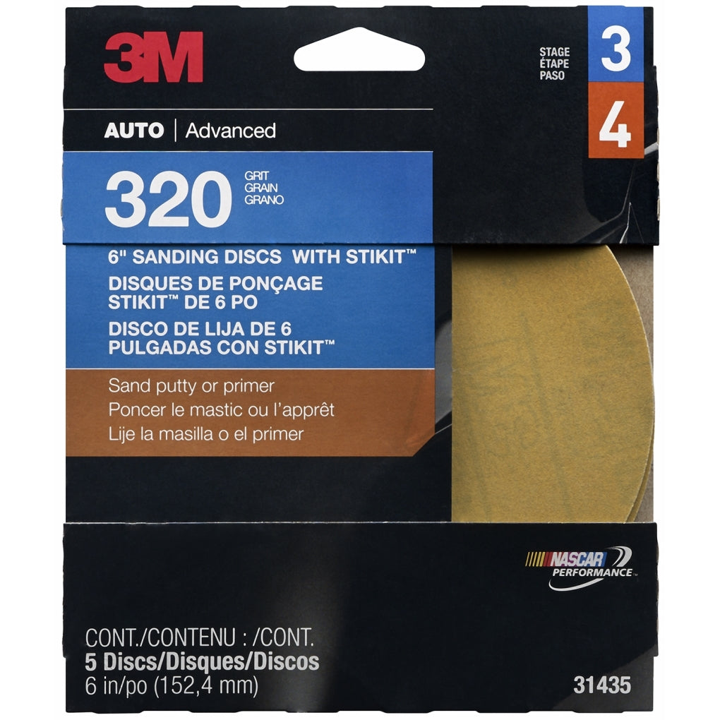 3M 31435 Stikit Gold Disc, 6 inch, P320
