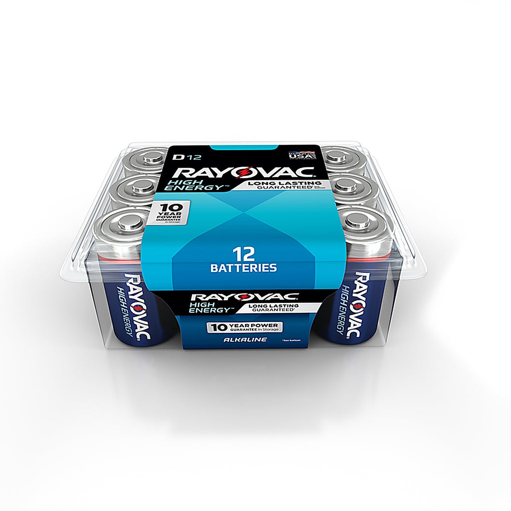 Rayovac 813-12PPK High Energy D Alkaline Batteries 12 pk Clamshell