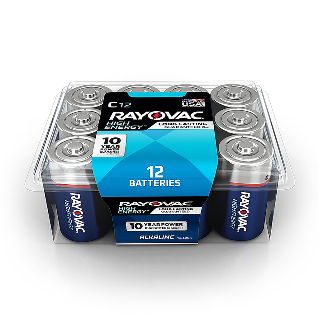 Rayovac 814-12PPK High Energy C Alkaline Batteries 12 pk Clamshell