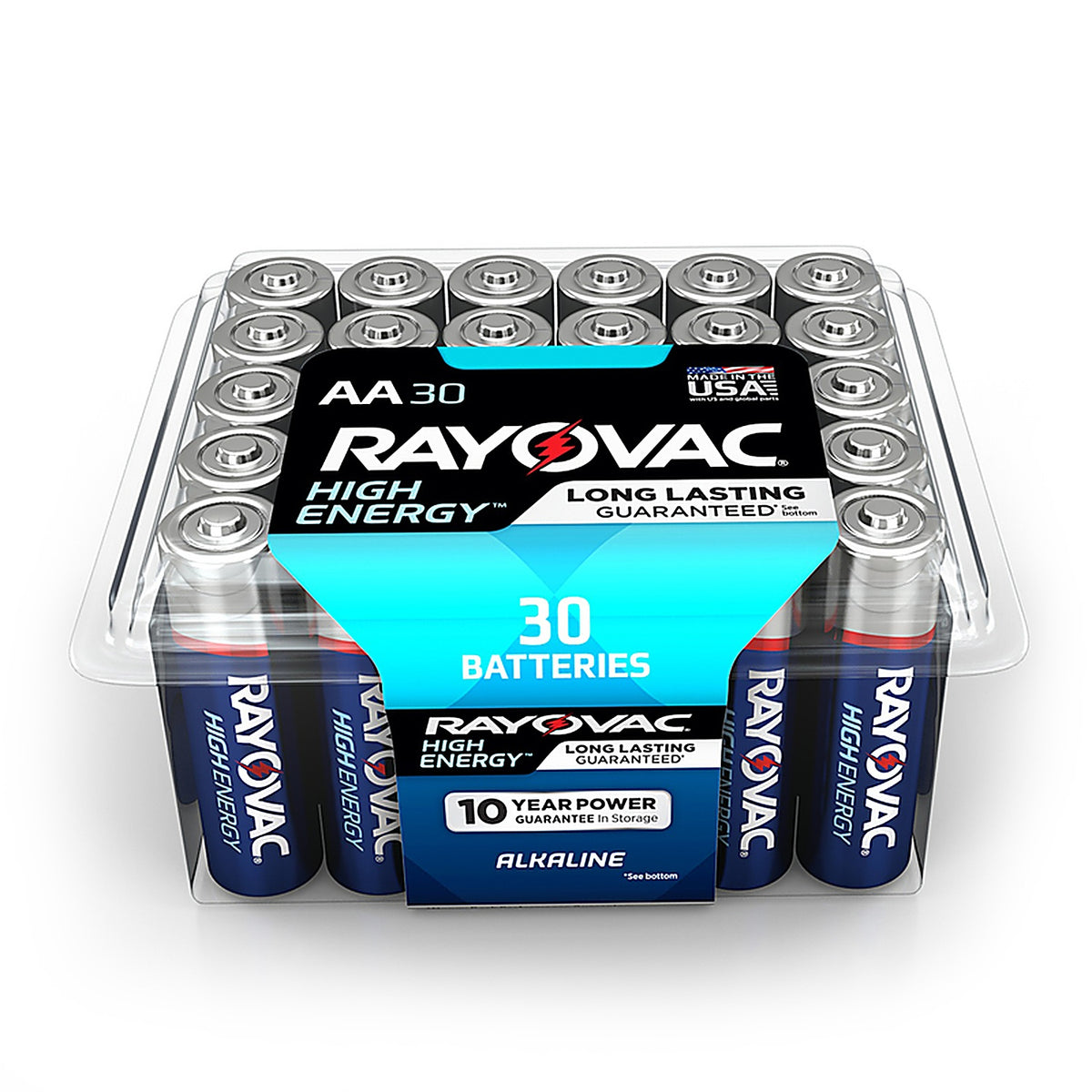 Rayovac 815-30PPTK High Energy AA Alkaline Batteries 30 pk Clamshell
