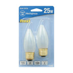 Westinghouse - 0373400 - 25 W B11 Decorative Incandescent Bulb E26 (Medium) Warm White 2 Pack