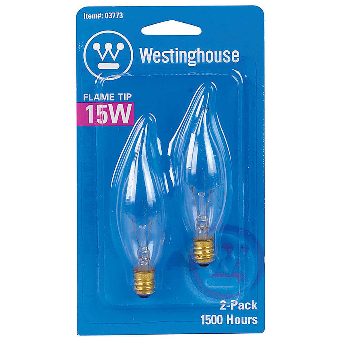 Westinghouse - 0377348 - 15 W Ca8 Decorative Incandescent Bulb E12 (Candelabra) Warm White 2 Pack