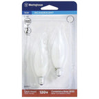 Westinghouse - 0377700 - 15 W E12 Decorative Incandescent Bulb E12 (Candelabra) Warm White 2 Pack