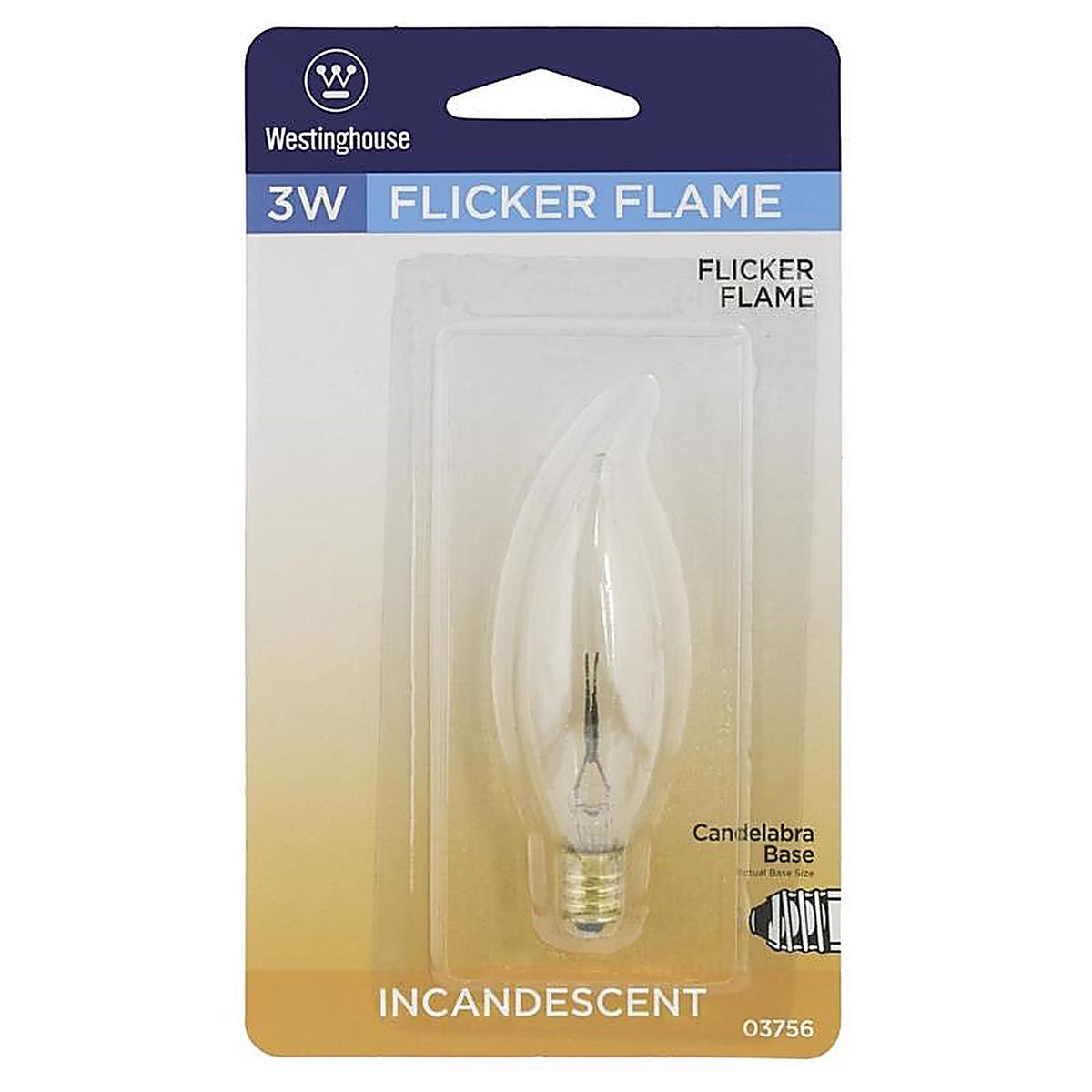 Westinghouse - 0375648 - Decorlite 3 W E12 Specialty Incandescent Bulb E12 (Candelabra) Warm White 1 Pack