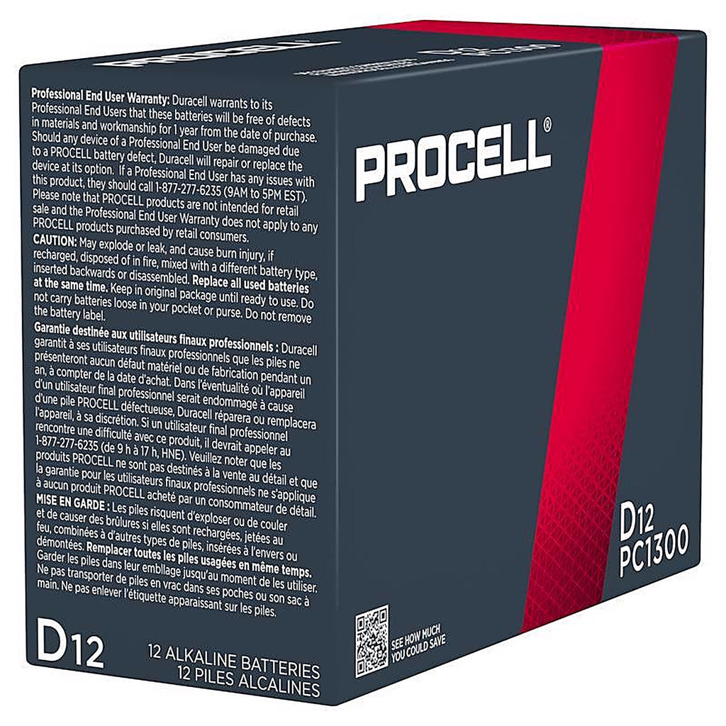 Procell - PC1300 - Constant D Alkaline Batteries 12 Pack Boxed