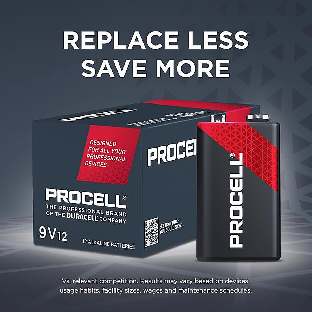 Procell - PC1604 - Constant 9-Volt Alkaline Batteries 12 Pack Boxed