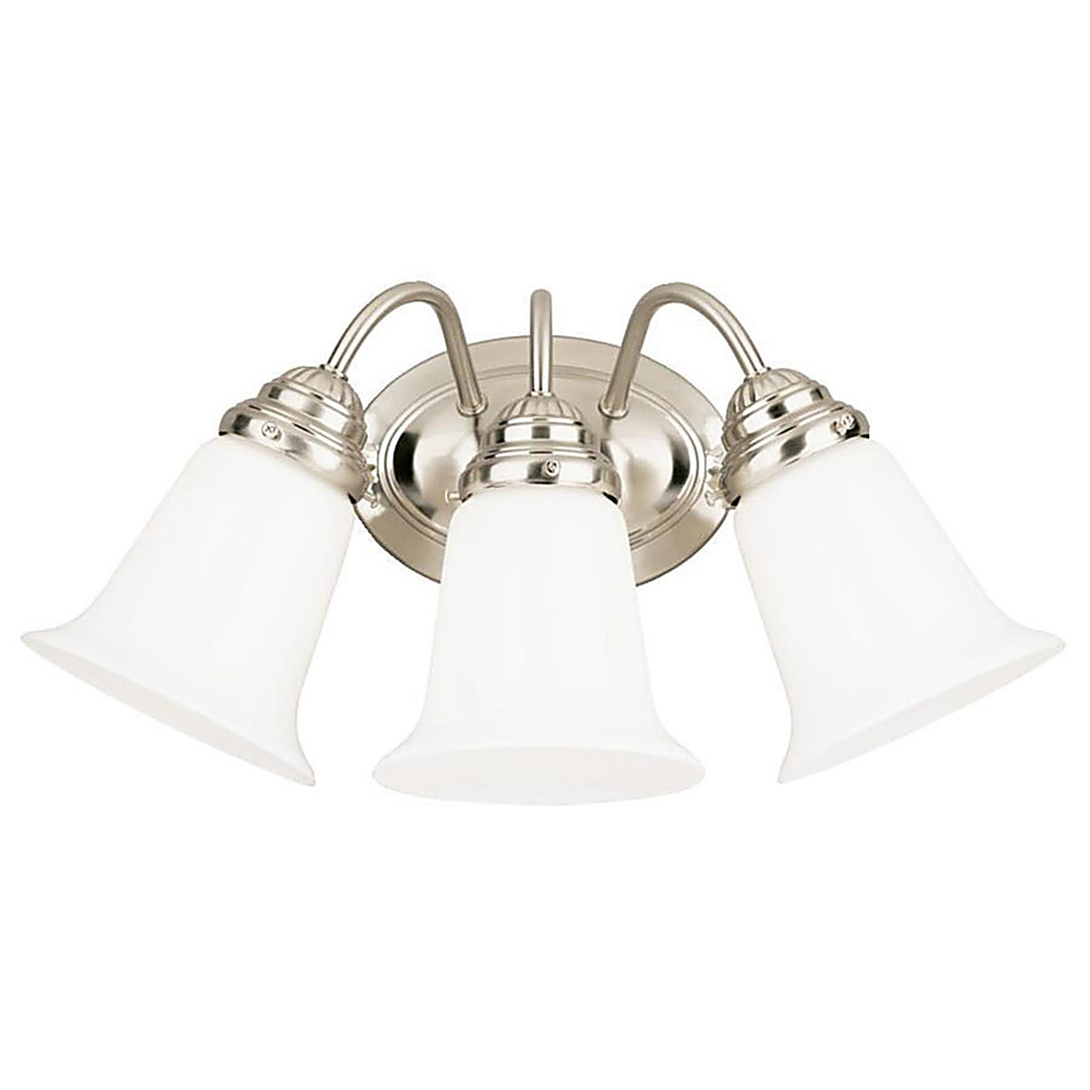 Westinghouse 66497 3 Brushed Nickel White Wall Sconce