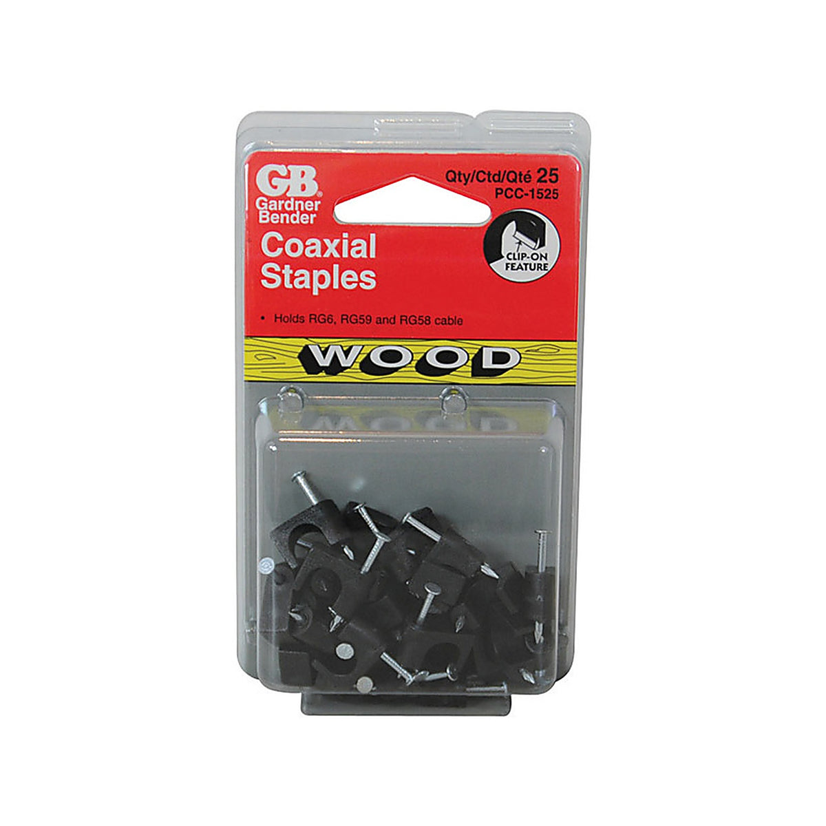 Gardner Bender PCC-1525 1/4 in. W Plastic Insulated Coaxial Staple 25/Pack