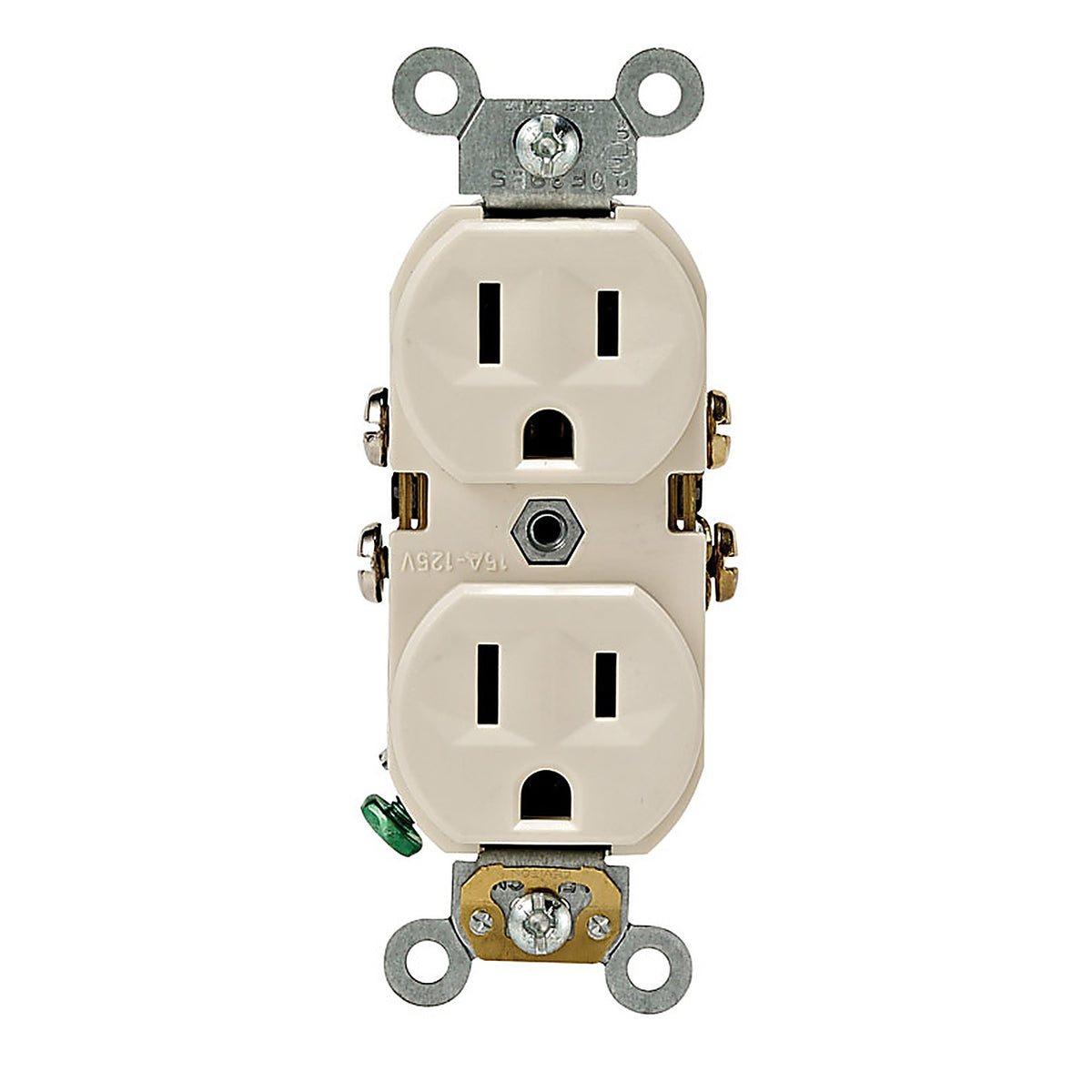 Leviton - 0BR15-0TS - 15 Amps 125 V Duplex Light Almond Outlet 5-15R 1 Pack