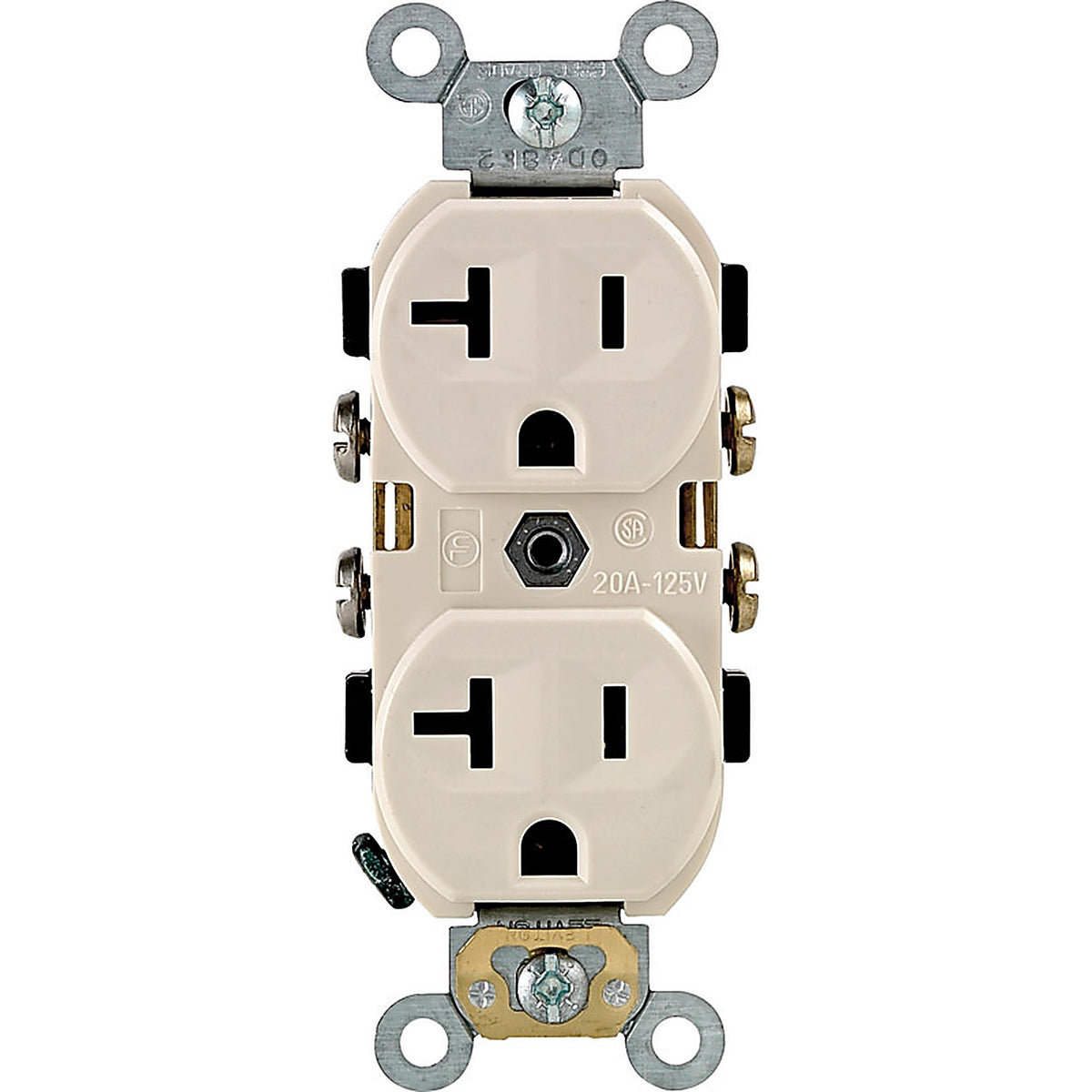 Leviton - 0CR20-0TS - 20 Amps 125 V Duplex Light Almond Outlet 5-20R 1 Pack