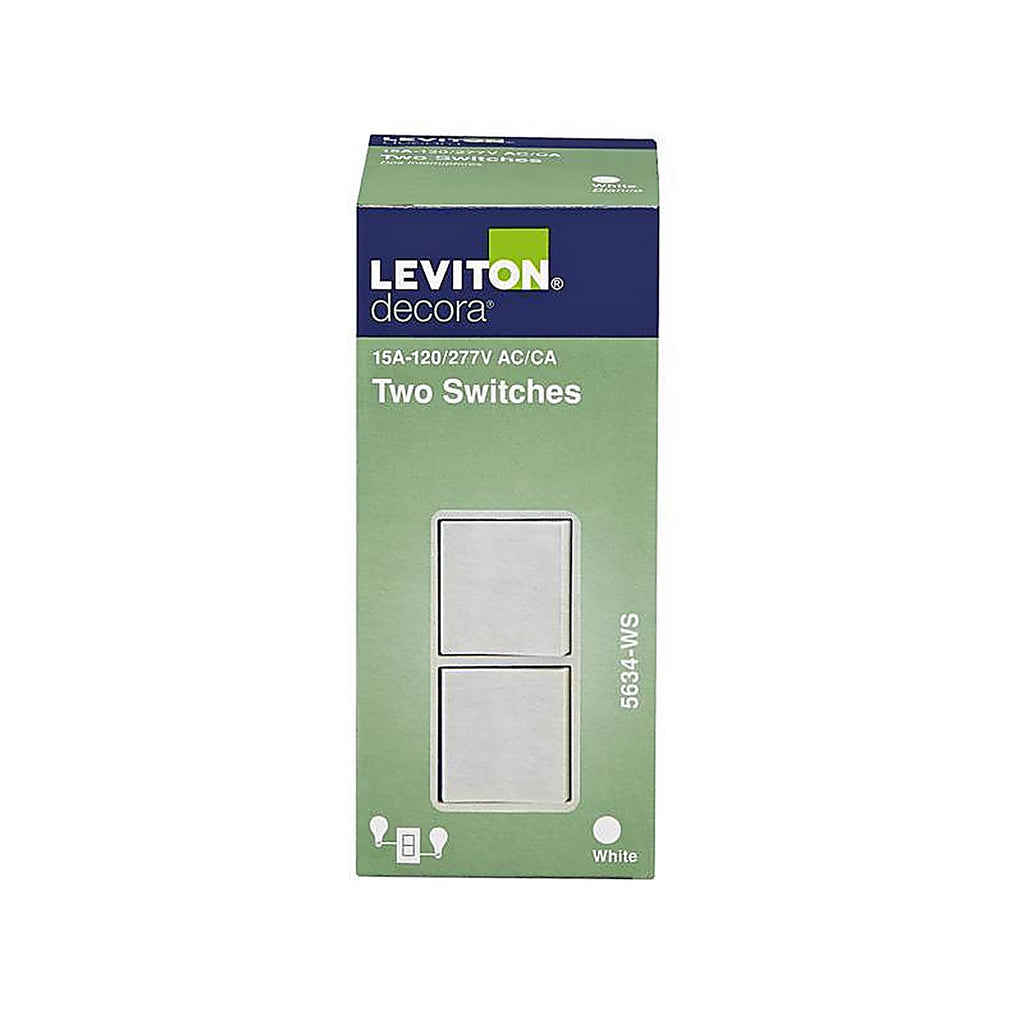 Leviton 05634-0WS 15 amps Single Pole Combination AC Quiet Switch White 1/Pack