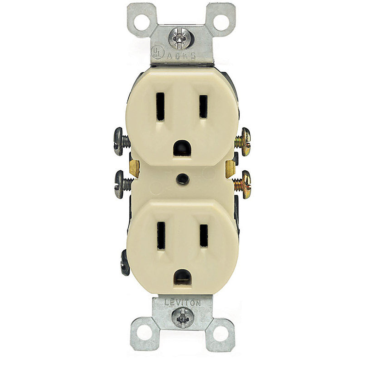 Leviton 05320-0IS 15 amps 125 volt Duplex Ivory Outlet 5-15R 1/Pack
