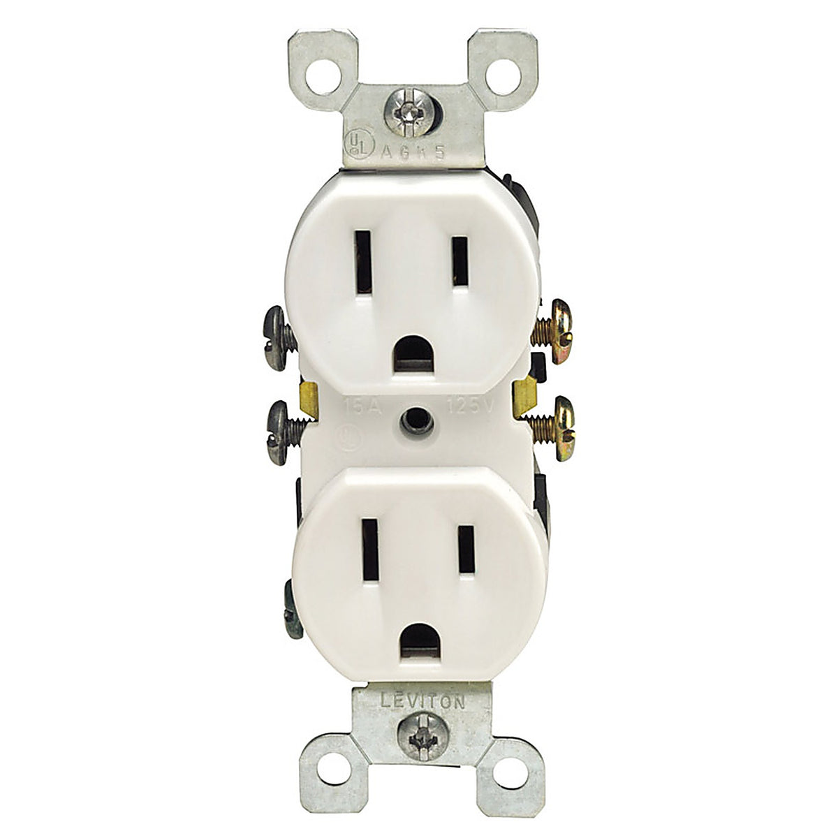 Leviton 05320-0WS 15 amps 125 volt Duplex White Outlet 5-15R 1/Pack