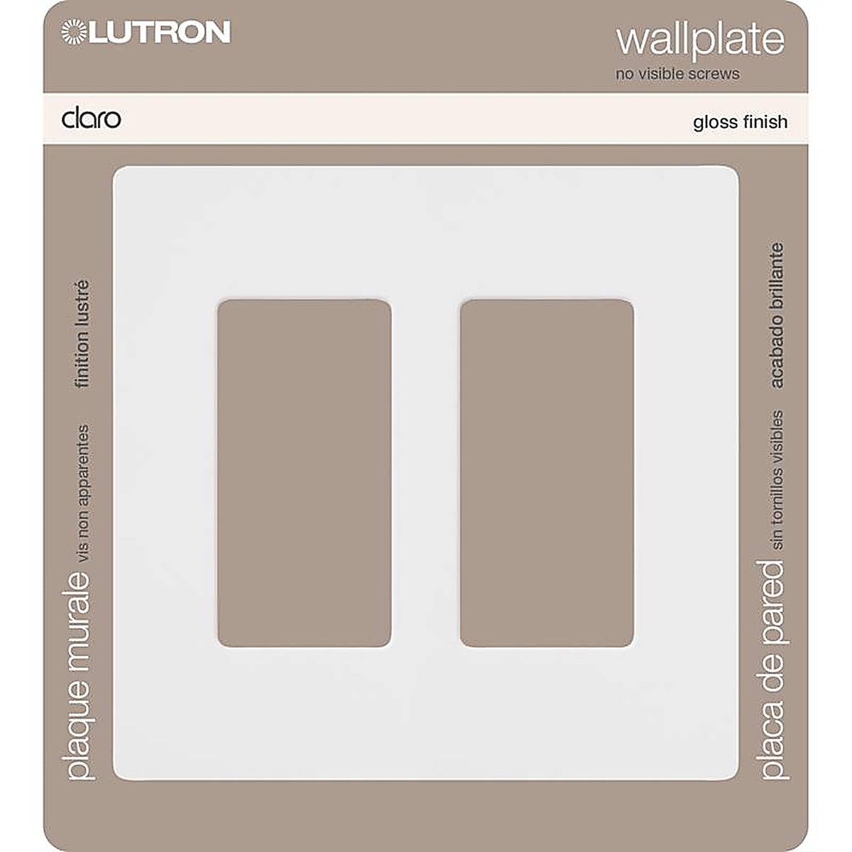 Lutron CW-2-WH Claro White 2 gang Plastic GFCI/Rocker Wall Plate 1 pk