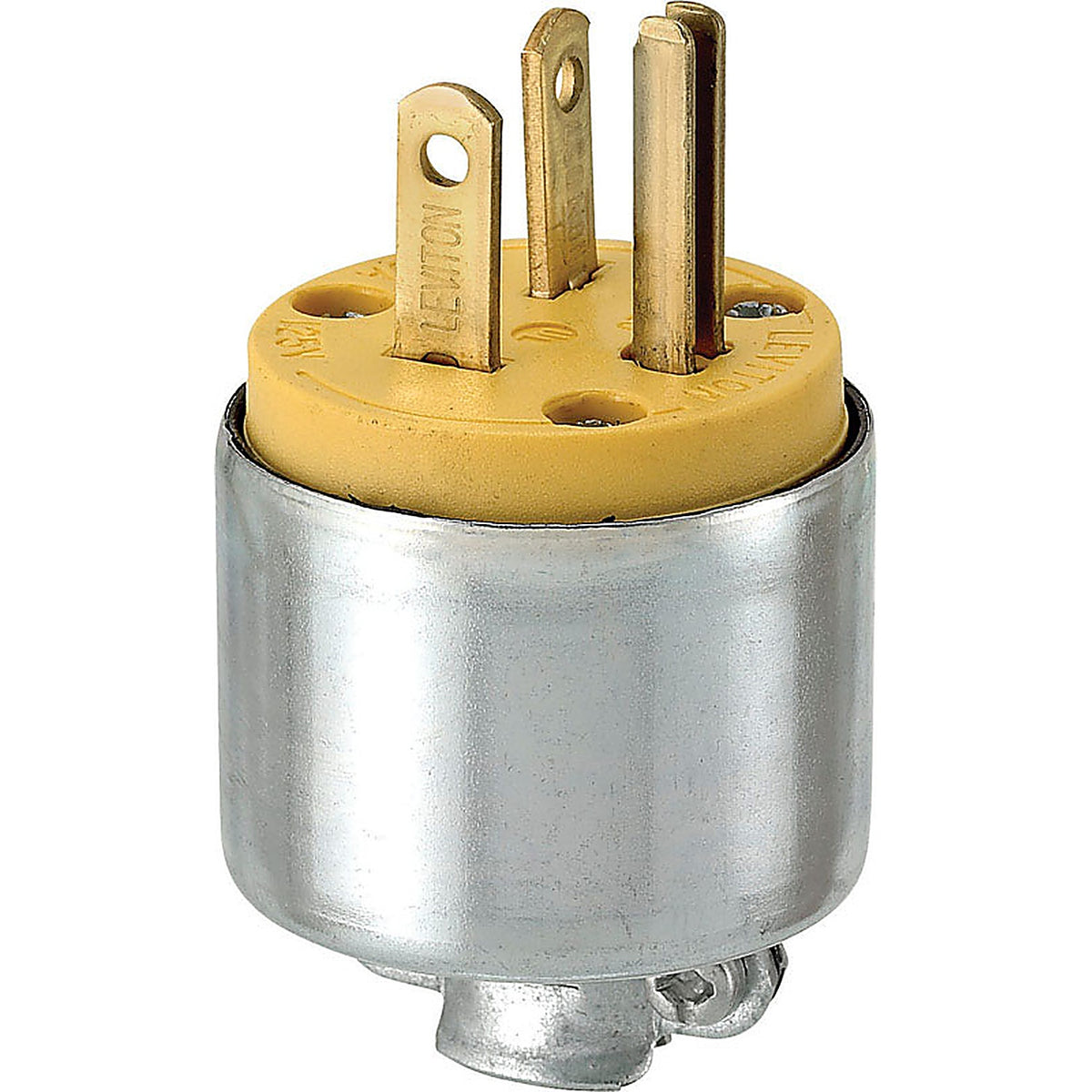 Leviton 520PA-000 Commercial Armored Ground/Straight Blade Plug 5-20P 18-12 AWG 2 Pole 3 Wire