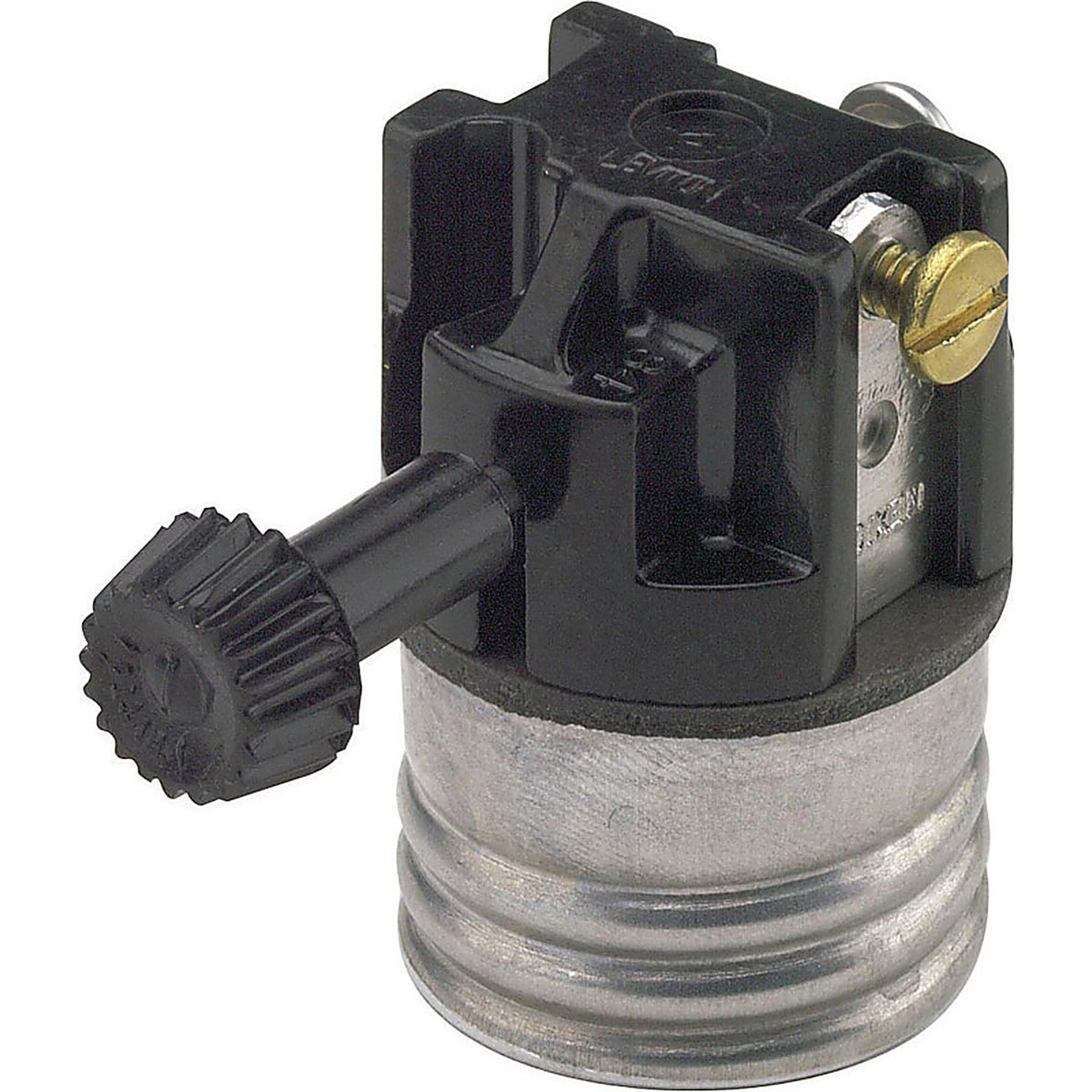 Leviton 07090-00M Aluminum Medium Base Turn Knob Socket 1/Pack