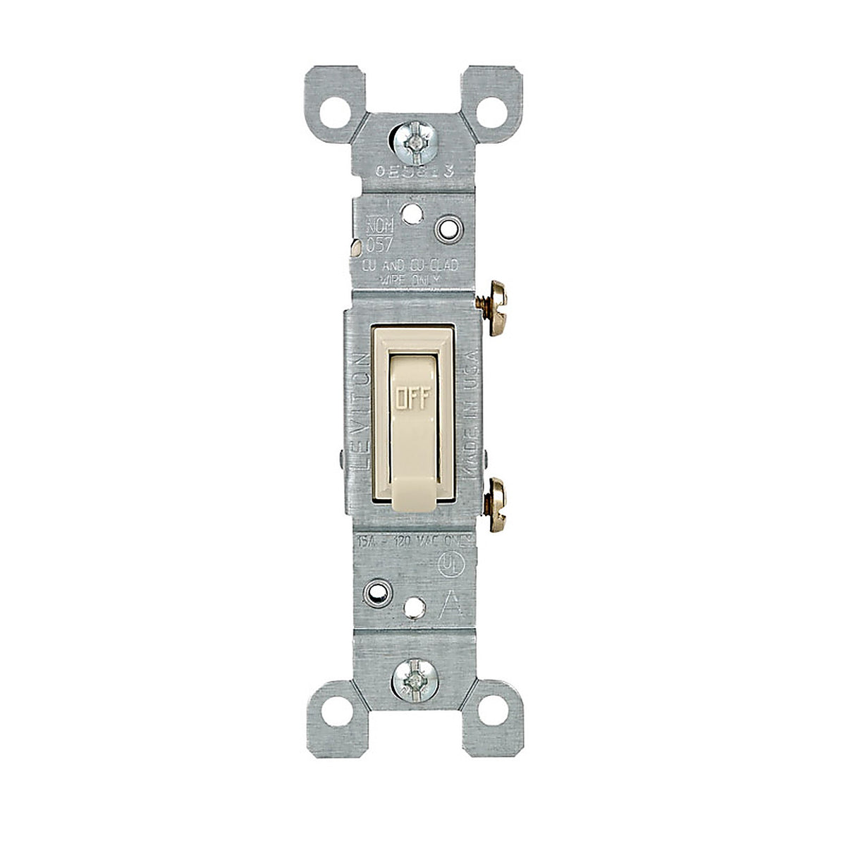 Leviton 01451-ICP 15 amps Toggle Switch Ivory 1/Pack