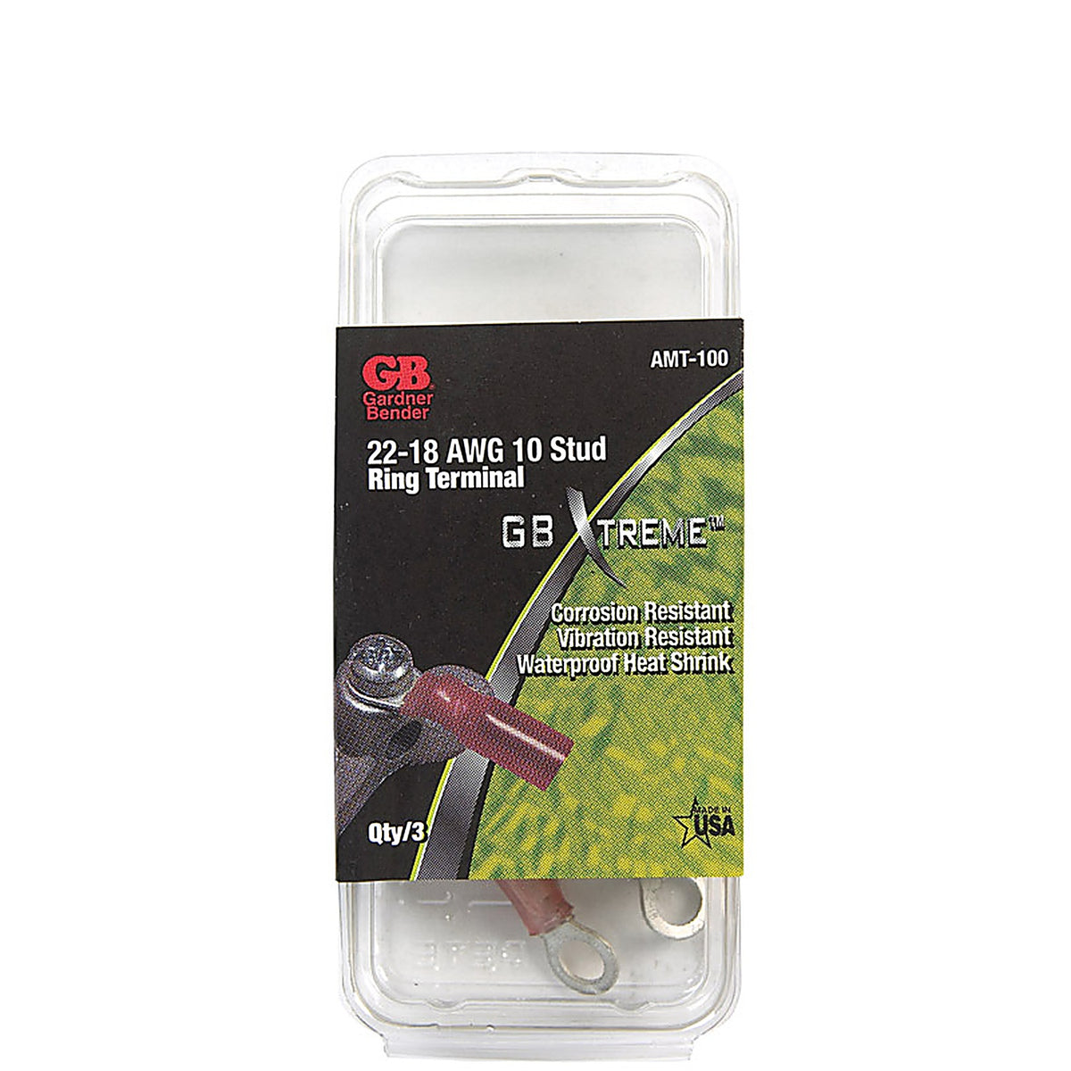 Gardner Bender AMT-100 Xtreme 22-18 Ga. Insulated Wire Ring Terminal Red 3/Pack