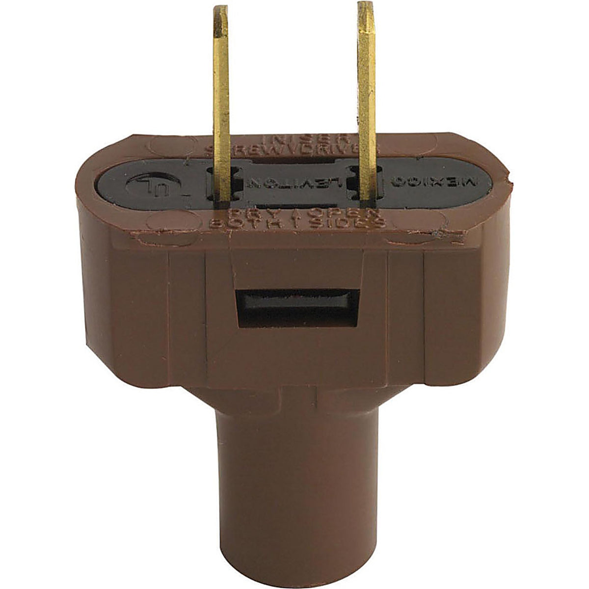 Leviton 48643-000 Residential Vinyl Straight Blade Plug 1-15P 18-14 AWG 2 Pole 2 Wire