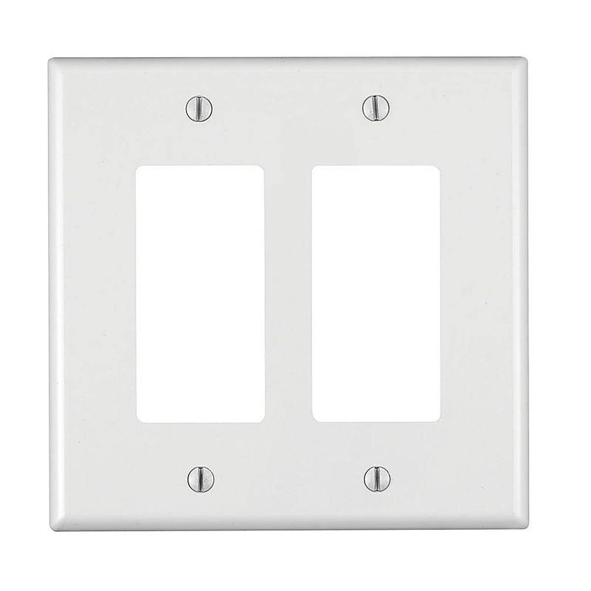 Leviton PJ262-00W Decora White 2 gang Nylon GFCI/Rocker Wall Plate 1/Pack
