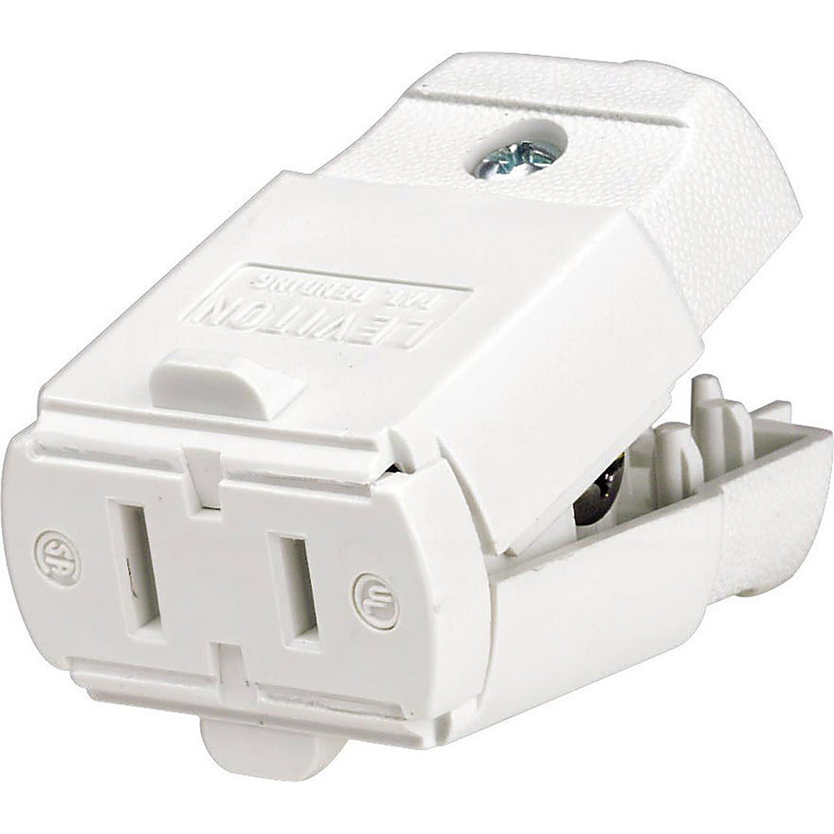 Leviton 00102-0WP Commercial and Residential Thermoplastic Ground/Straight Blade Connector 1-15R 20-16 AWG