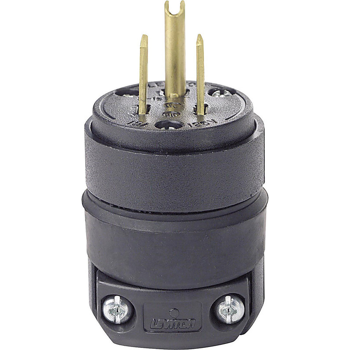 Leviton 515PR-000 Residential Rubber Ground/Straight Blade Plug 5-15P 18-12 AWG 2 Pole 3 Wire