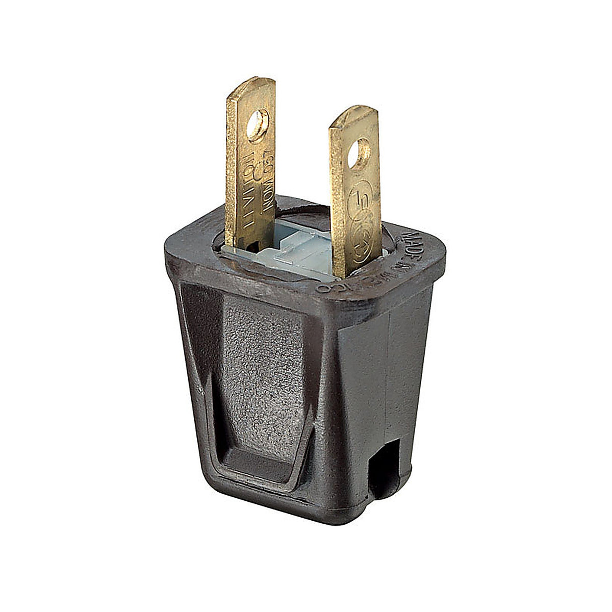 Leviton 00123-000 E-Z Commercial and Residential Thermoplastic Non-Polarized Plug 1-15P 20-18 AWG 2 Pole 2 Wire