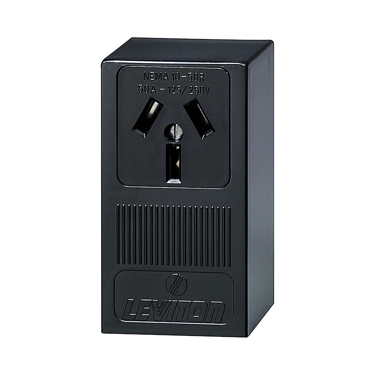 Leviton 05050-P00 50 amps 125/250 volt Black Outlet 10-50R 1/Pack