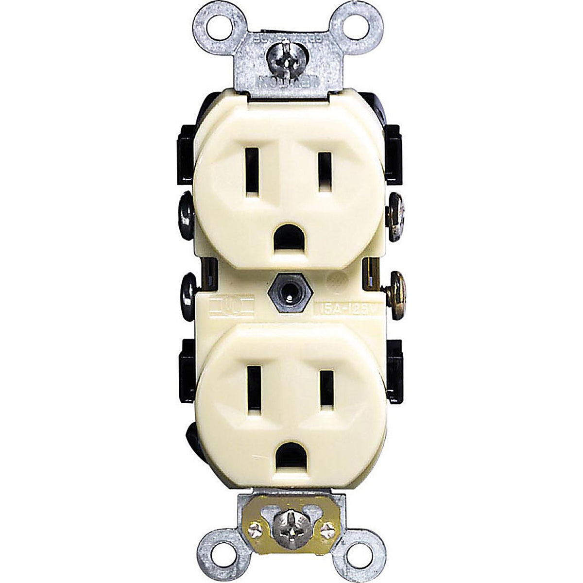 Leviton - 0CR15-0IS - 15 Amps 125 V Duplex Ivory Outlet 5-15R 1 Pack