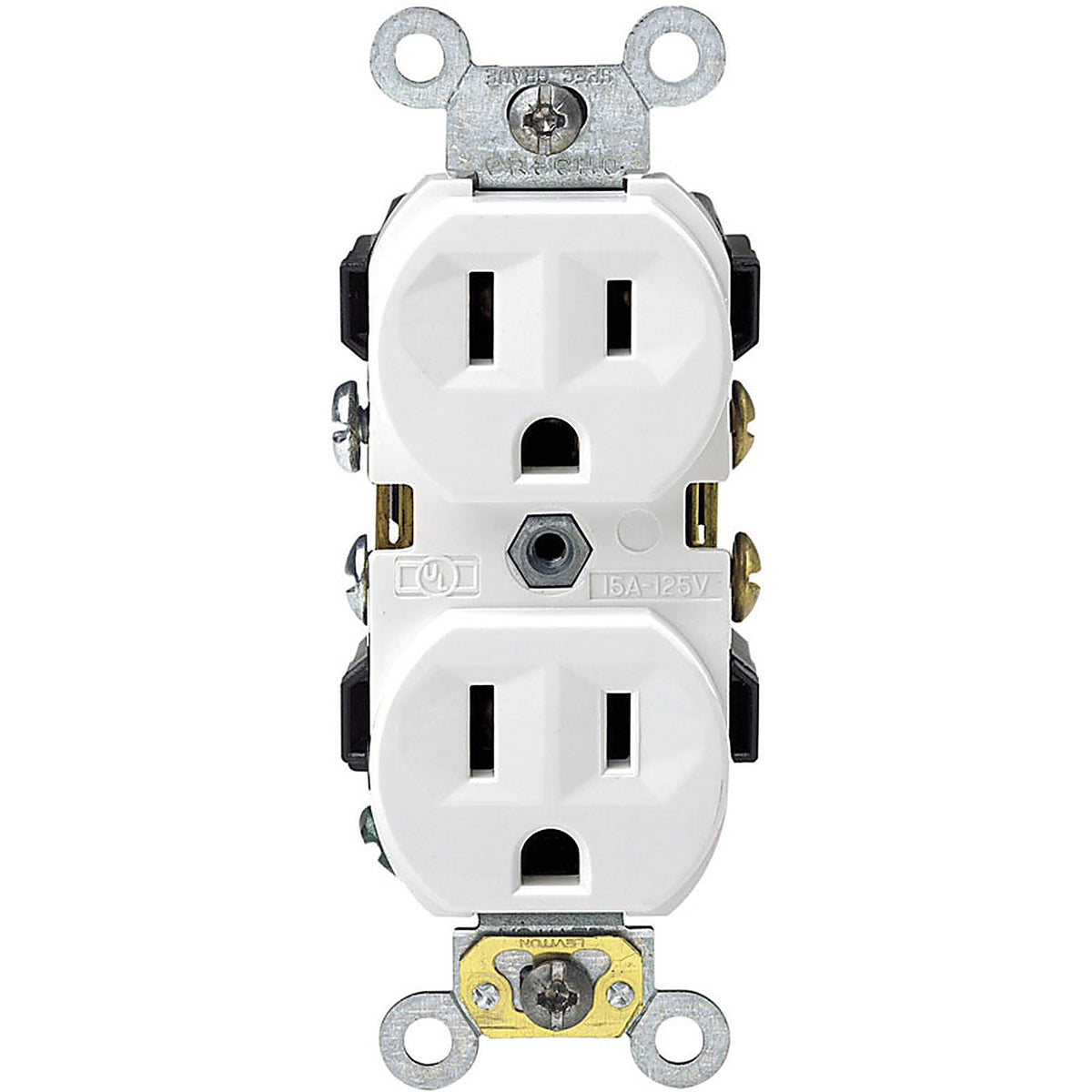 Leviton - 0CR15-0WS - 15 Amps 125 V Duplex White Outlet 5-15R 1 Pack