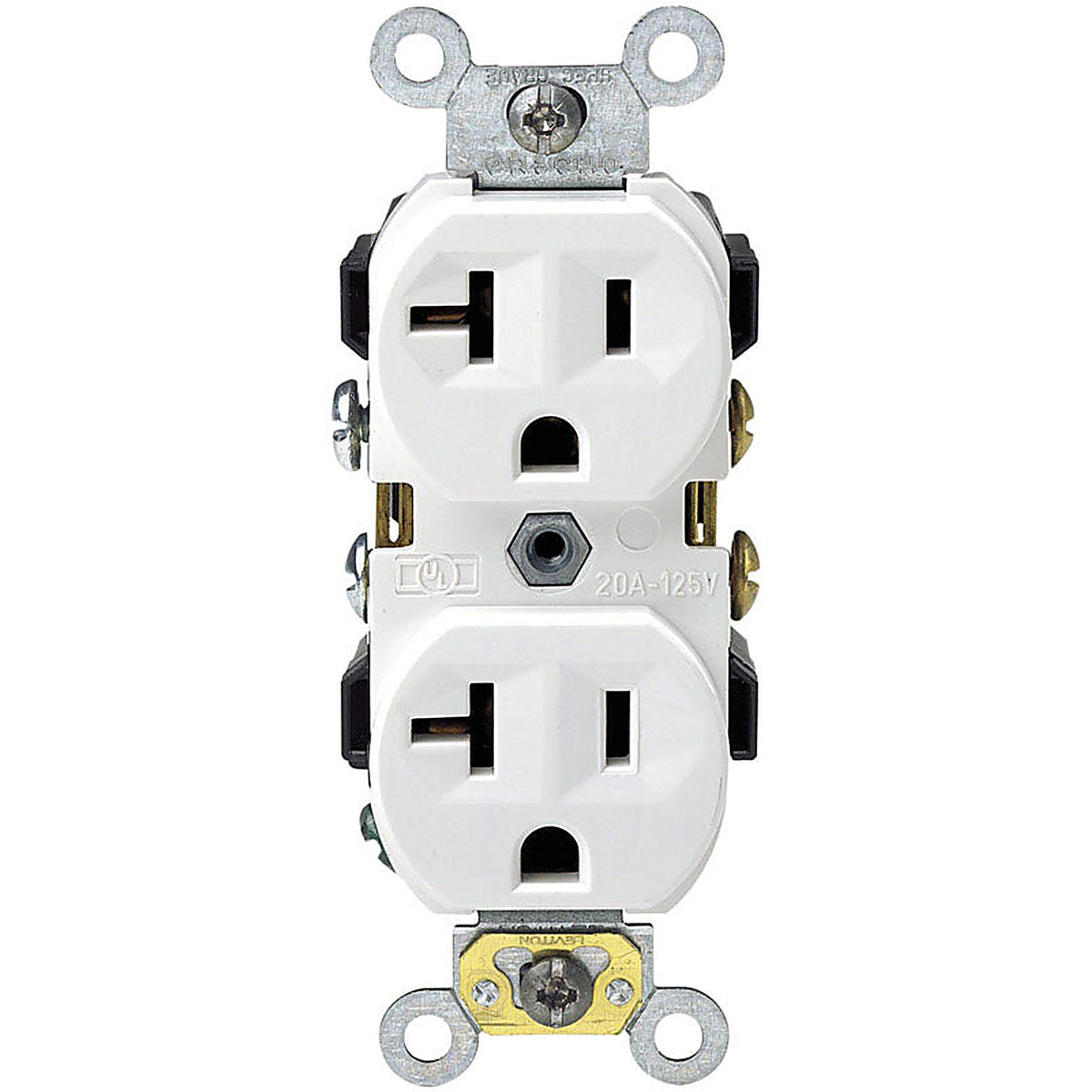 Leviton - 0CR20-0WS - 20 Amps 125 V Duplex White Outlet 5-20R 1 Pack